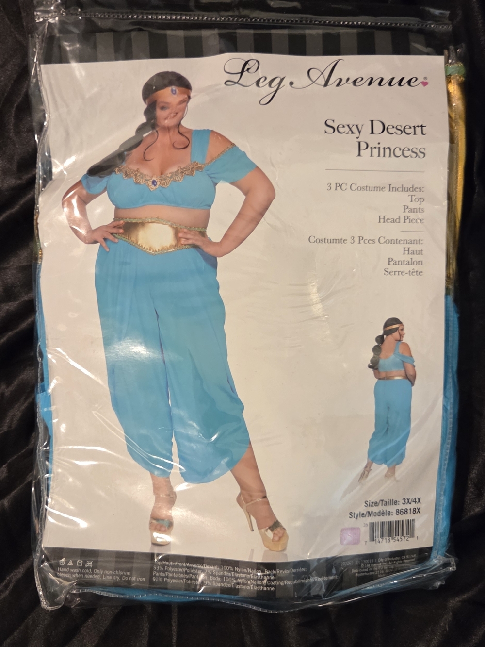 Sexy Desert Arabian Princess 3 Piece Costume 3XL-4XL